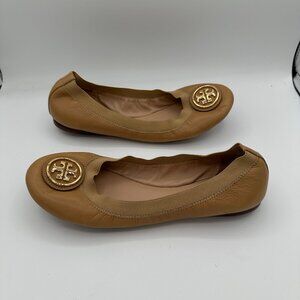 Tory Burch Nude Tan Caroline Ballet Flats Women's 7